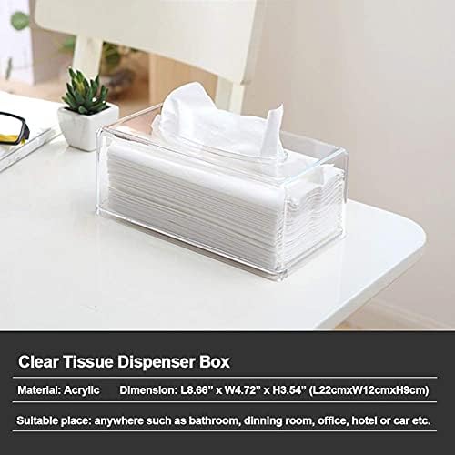 GRACECOTT Square Clear Acrylic Tissue Box