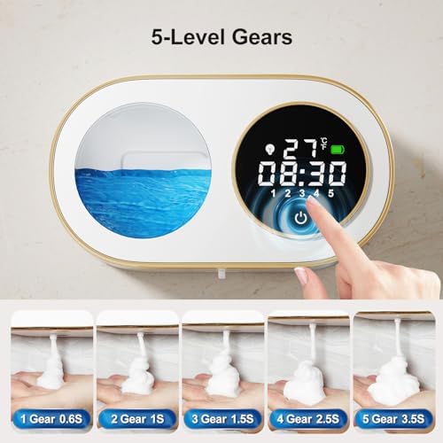 VKM Automatic Touchless Foam Soap Dispenser with Time Temp Display