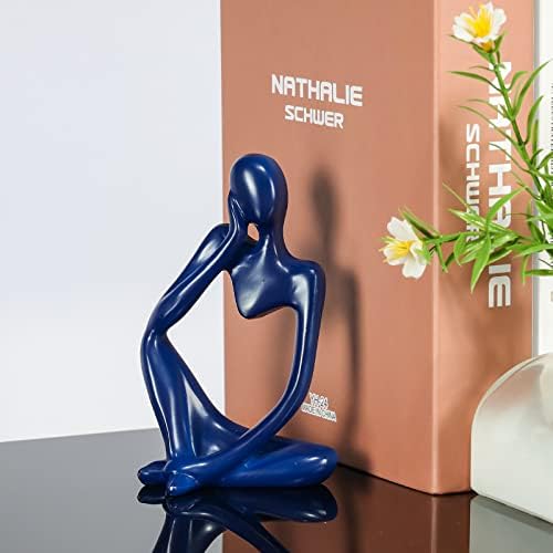 Thinker Statue Gold Resin Abstract Art Sculpture