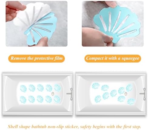 Bathtub Stickers Non Slip 12Pcs Shell Shaped Safety Treads