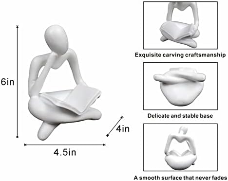 Modern White Thinker Statue Abstract Sculpture Home Decor