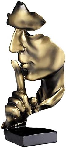 aboxoo Thinker Statue Gold Abstract Art Figurine for Home and Office