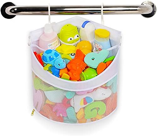 Ligereza Baby Bath Toy Organizer - Quick Drying Mold Proof Corner Suspension Holder Large Capacity Shower Caddy White