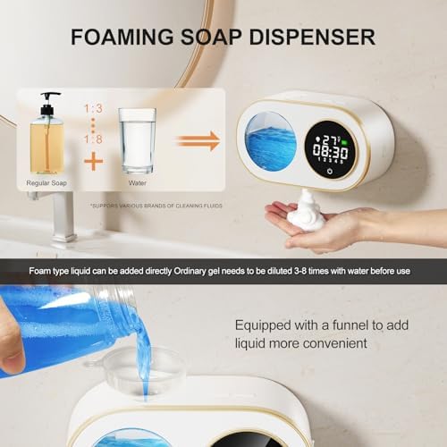 VKM Automatic Touchless Foam Soap Dispenser with Time Temp Display