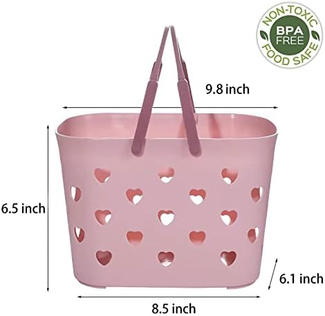 Anyoifax Portable Shower Caddy Tote with Handle - Pink