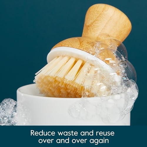 Grove Co Bubble-Up Dish Soap Dispenser with 2 Brush Set