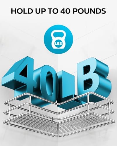 Nieifi Corner Shower Shelves 2 Pack Stainless Steel Caddy with Hooks