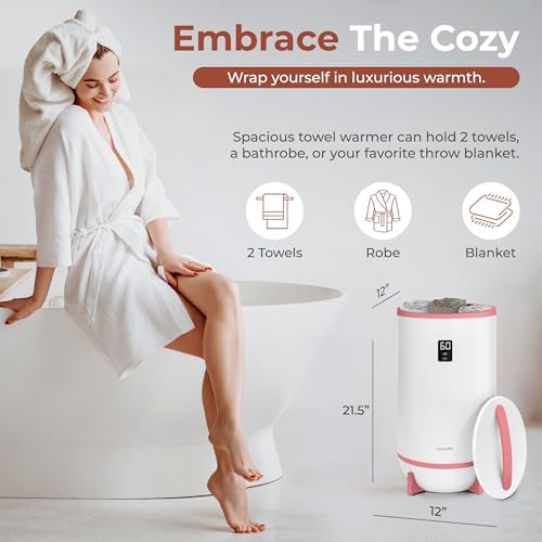 SereneLife Towel Warmers Bucket - Pink