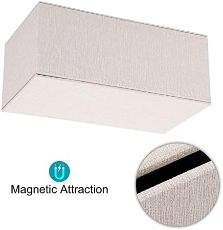 Sumnacon Tissue Box Cover Rectangle Linen Beige