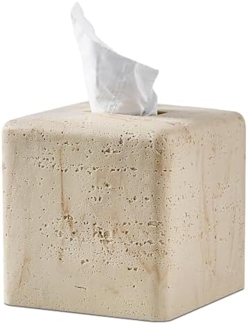Polytree Natural Travertine Tissue Box Cover Square 1