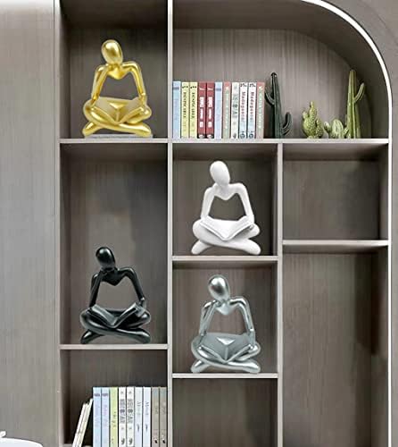 Modern White Thinker Statue Abstract Sculpture Home Decor