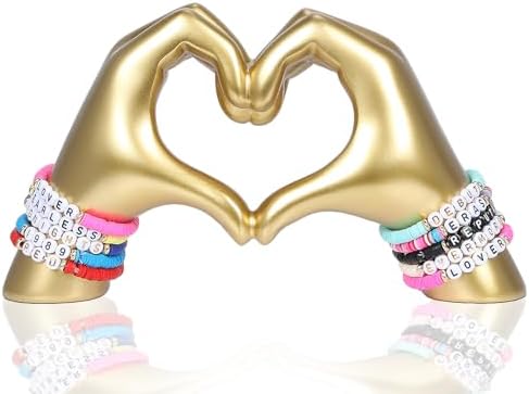 HMASYO Gold Heart Hand Sculpture for Home Decor