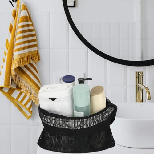 GYEUKHAM Mesh Shower Caddy Quick Dry Portable Toiletry Organizer Black