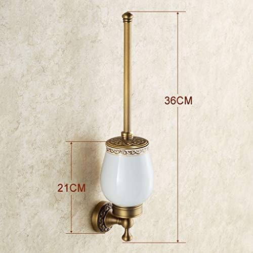 NOVOCE Toilet Brush Holder with Antique Brass Engraving