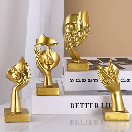 GAOSHENG Mini Abstract Thinker Figurine Set of 4