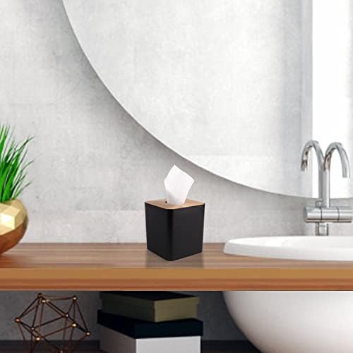 MOCHTERO Bamboo Tissue Box Holder 5x5x54in Black