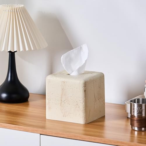 Polytree Natural Travertine Tissue Box Cover Square 1