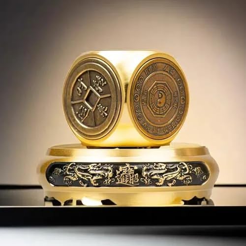 YUERVIEW Chinese Brass Feng Shui Ornament with Rotatable Pixiu Base