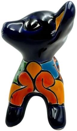 Talavera Pottery Chihuahua Sculpture Folk Art Home Decor