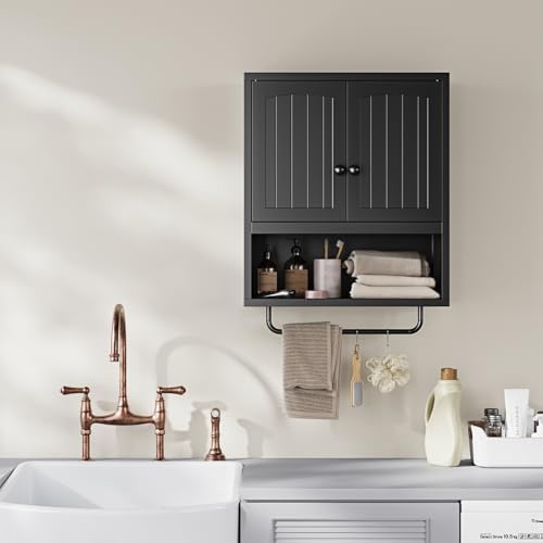 Letaya Metal Bathroom Cabinet with 2 Doors and Towel Rack