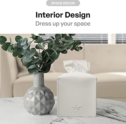 Carrotez Tissue Box Cover - Modern PU Leather Square Holder