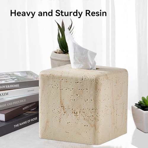 Polytree Natural Travertine Tissue Box Cover Square 1