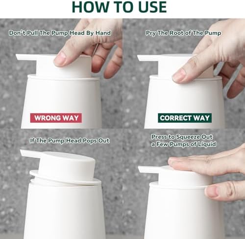 AZMOYAC Matte White Ceramic Foaming Soap Dispenser 12 Oz