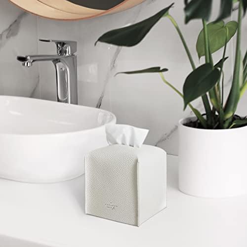 Carrotez Tissue Box Cover - Modern PU Leather Square Holder