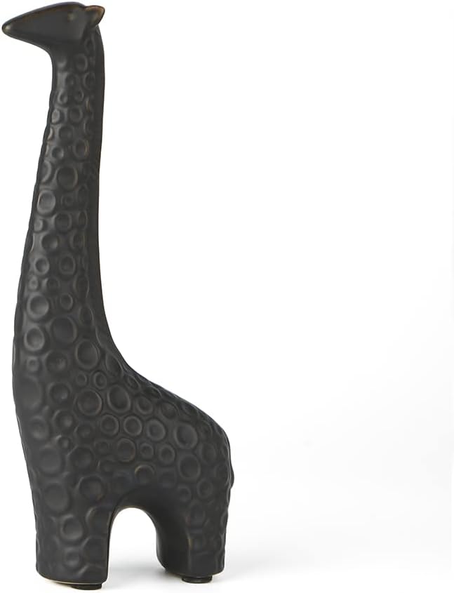 Black Giraffe Ceramic Statue Home Decor
