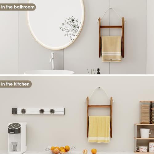 Delywh Wood Towel Ladder with 3 Tiers