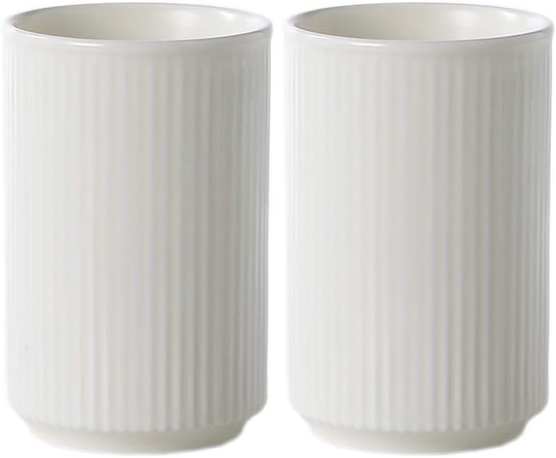 Sizikato 2pcs Vertical Stripes Porcelain Tumblers
