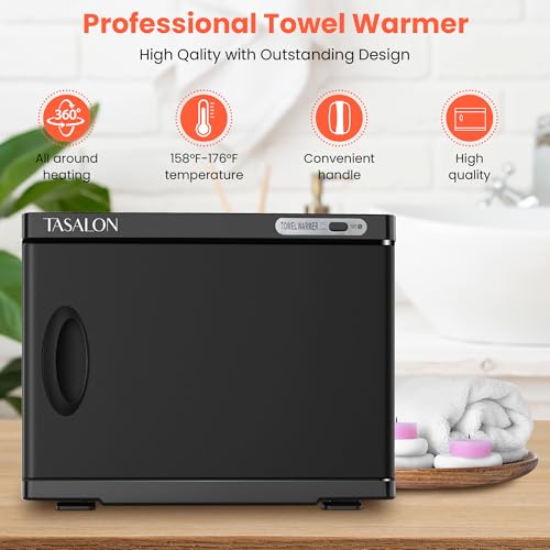 TASALON Hot Towel Warmer Cabinet 23L 72 Towels Black