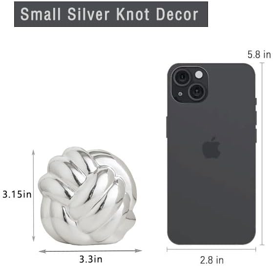 Lynagert Small Silver Knot Decor for Home Office