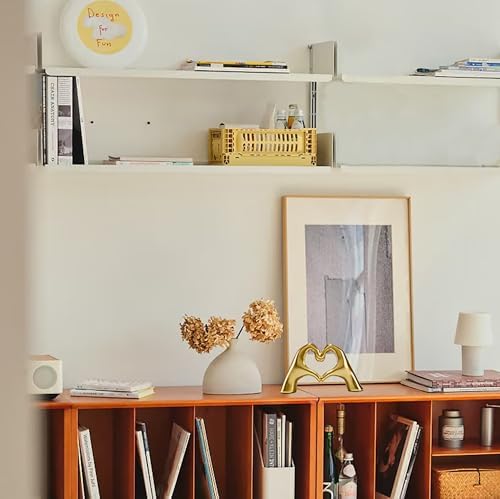 Small Heart Hands Statue in Gold - Cute Love Decor for Home and Office