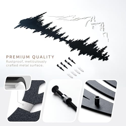 Wita Home Mountain and Forest Metal Wall Art