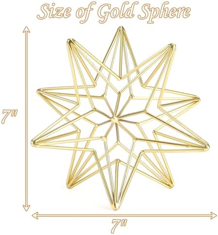 MOCOME 7 Inch Gold Decorative Sphere Sculpture