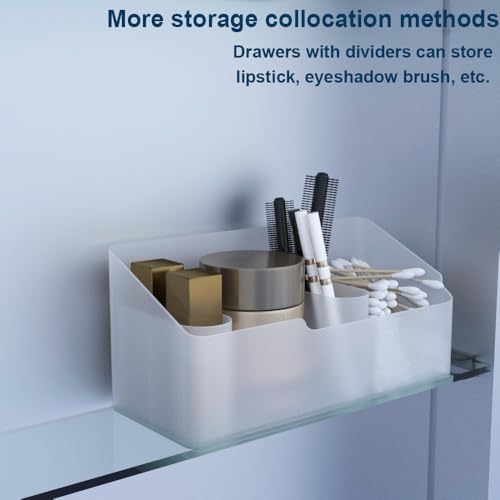 2 Pack Clear Makeup Organizer with 4 Compartments