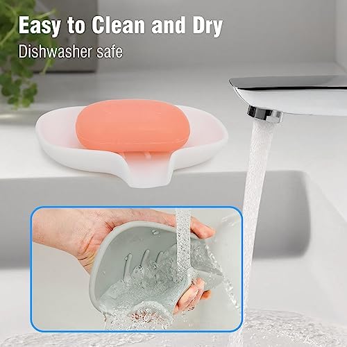3 Pack Silicone Soap Dish with Drain