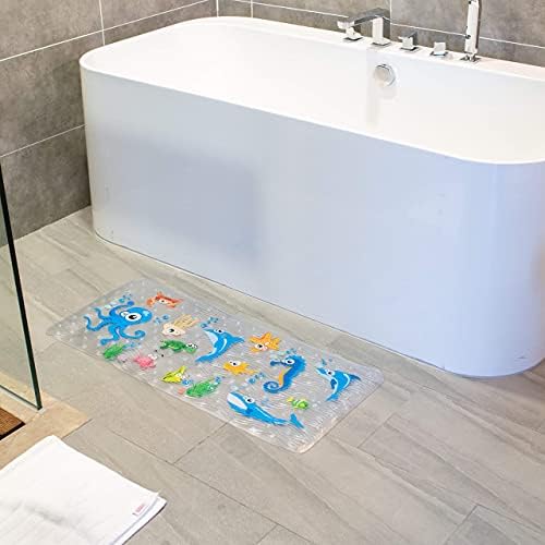 Bath Mats for Kids - Large Non-Slip Cartoon Octopus Design