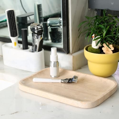 Karibiber Marble Vanity Tray for Bathroom Kitchen Organizer