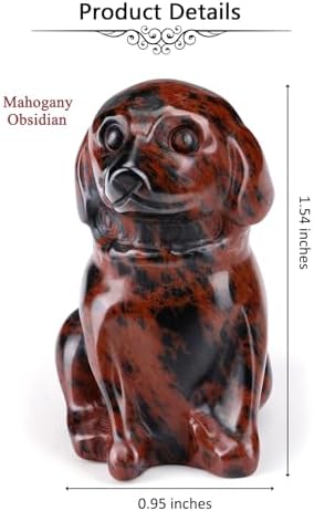 Jovivi Red Obsidian Dog Crystal Figurine Home Decor 1