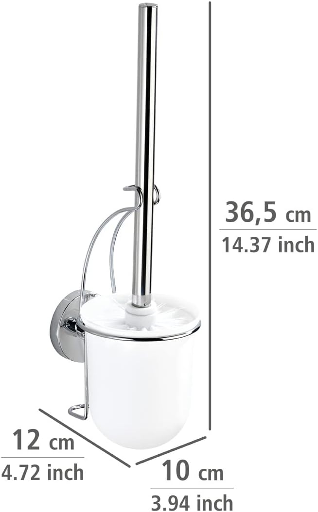 Wenko Vacuum-Loc Wall Toilet Brush Set Silver
