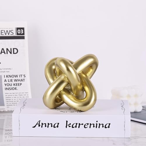 Golden Knot Sculpture Set 3 Piece Resin Home Decor