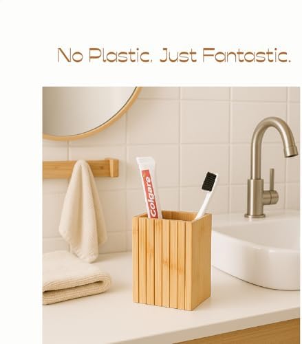 YURIAERY Natural Bamboo Toothbrush Holder 1