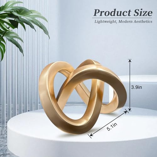 Modern Gold Geometric Sculpture Decor for Home Office
