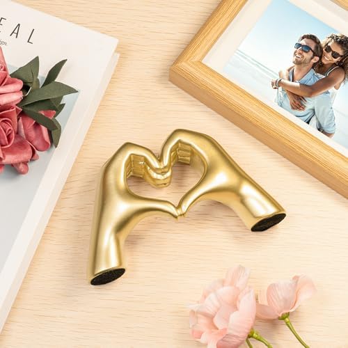 Heart Hands Sculpture - Gold Decor Living Room Accent