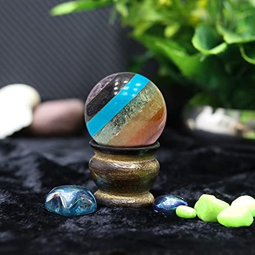Quartz Crystal Healing Ball With Seven Gemstones for Home Decoration