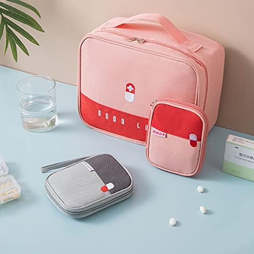 XANHOY Large-Capacity Medicine Box with Zippered Mesh Pockets