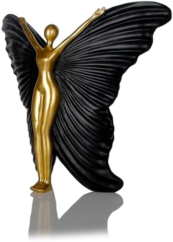 Wisifayardin Black Fairy Statues Indoor Decor - Resin Modern Home Sculpture