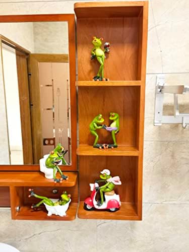 VVGIFTS Cute Green Resin Frog Statue Decoration